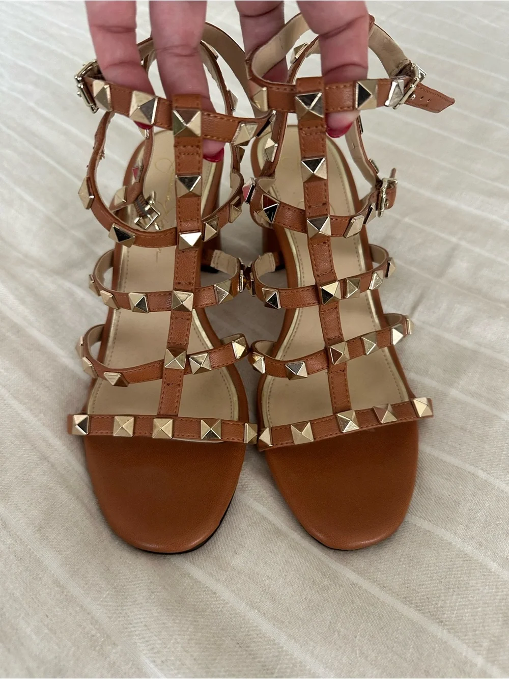Jessica Simpson Studded Strappy Block Heel Sandals - Never Worn